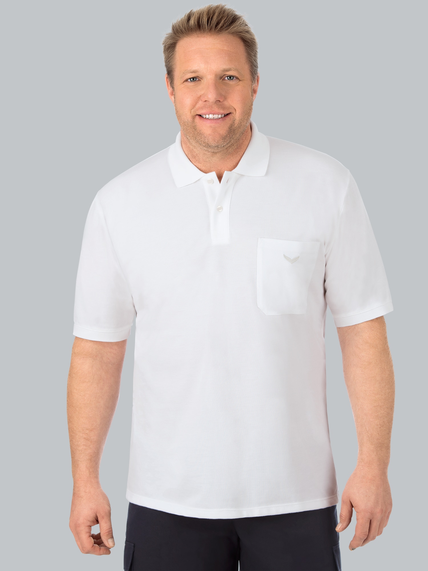 Polohemd mit Brusttasche Weiss