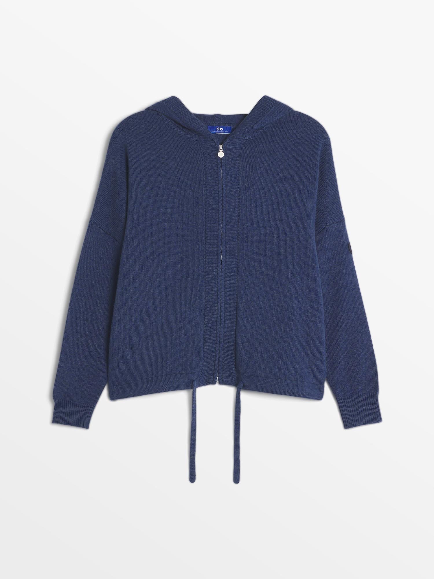Gilet Zippé Femme Tricot Marine