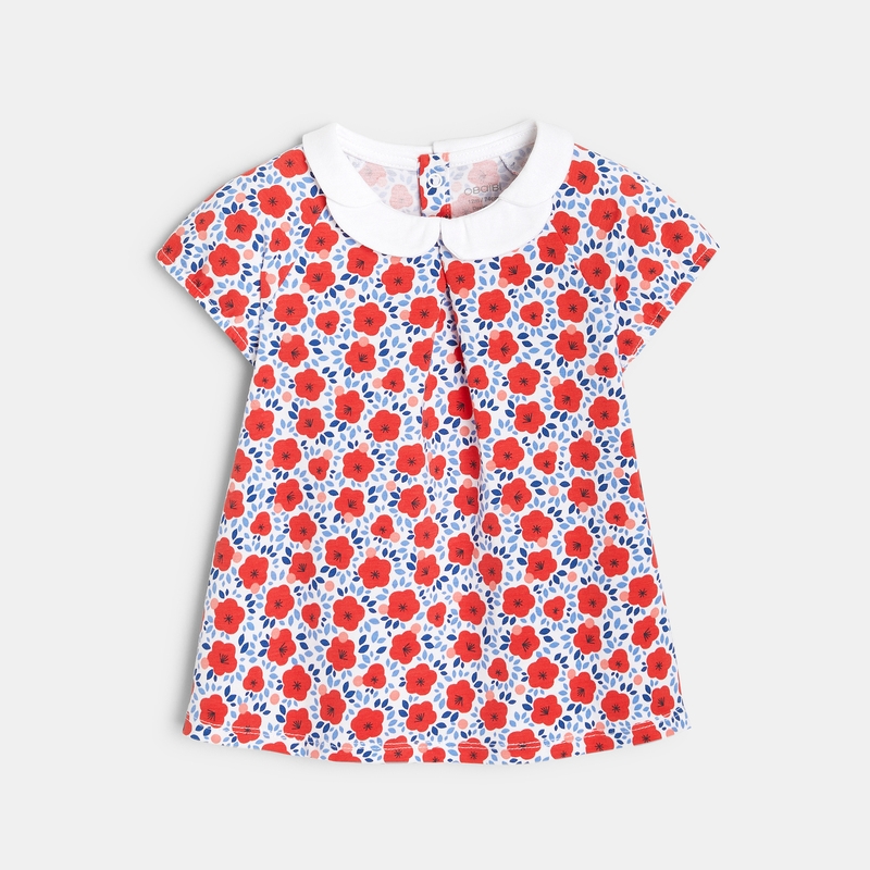 Blouse coquelicots rouge bébé fille