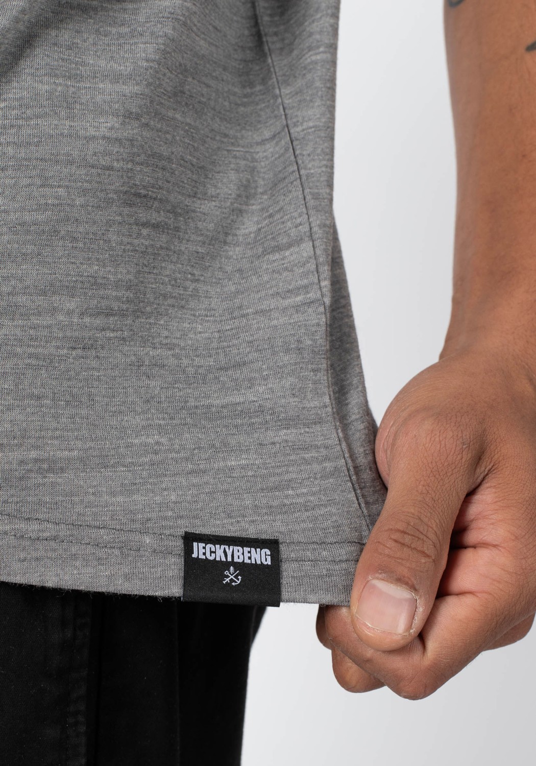 Jeckybeng The Merino Tee Unisex Grey Melange