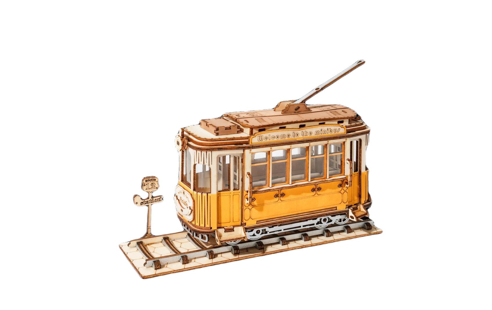 Bausatz StrassenbahnStrassenbahn 3D Puzzle aus Holz