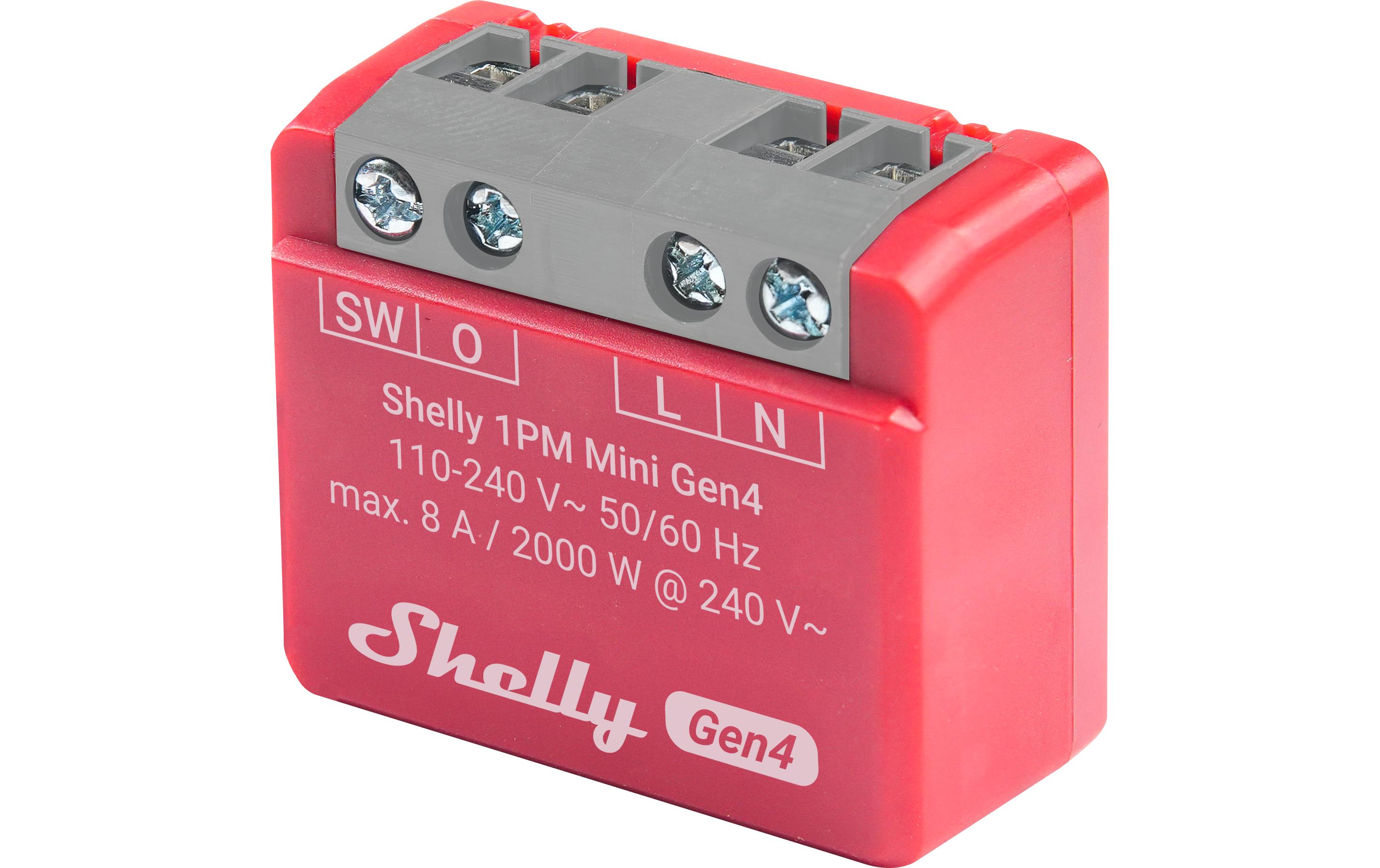 WLAN-Schaltaktor 1PM Mini Gen4 WiFi-Switch Rot, 8 AWi-Fi-gesteuerter, intelligenter Schalter