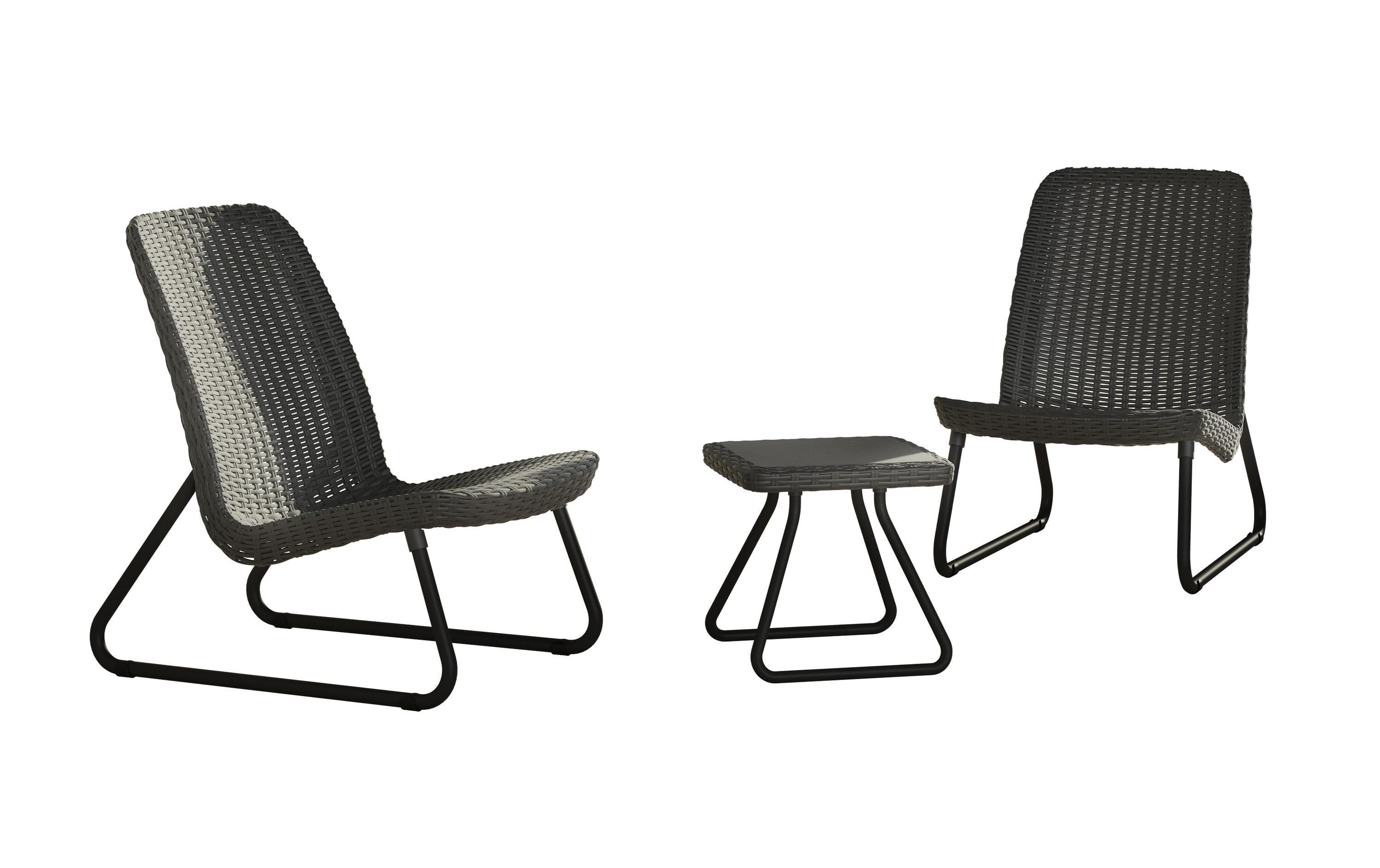 Balkonset Rio Patio, Graphitc, 2 Sitzplätze<br>Balkongarnitur aus zwei Stühlen und einem Tisch