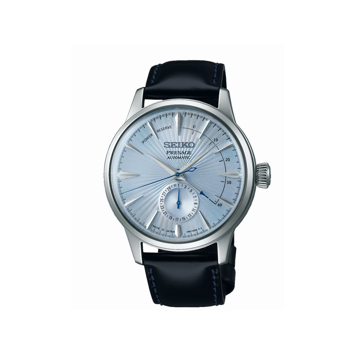 Montre Seiko homme automatique acier cuir noir