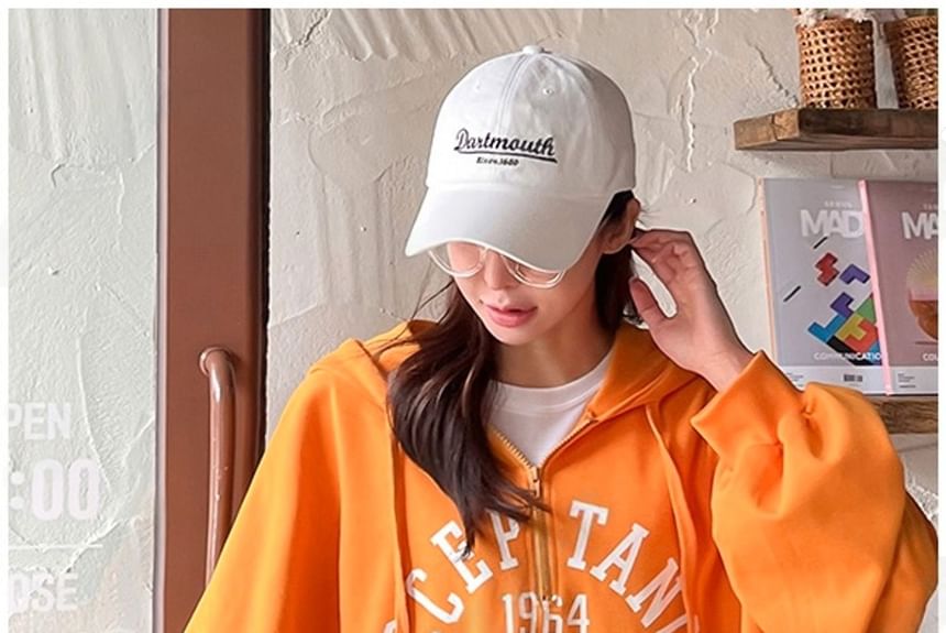 Chubby Girl - Losse hoodie met halve rits en letters