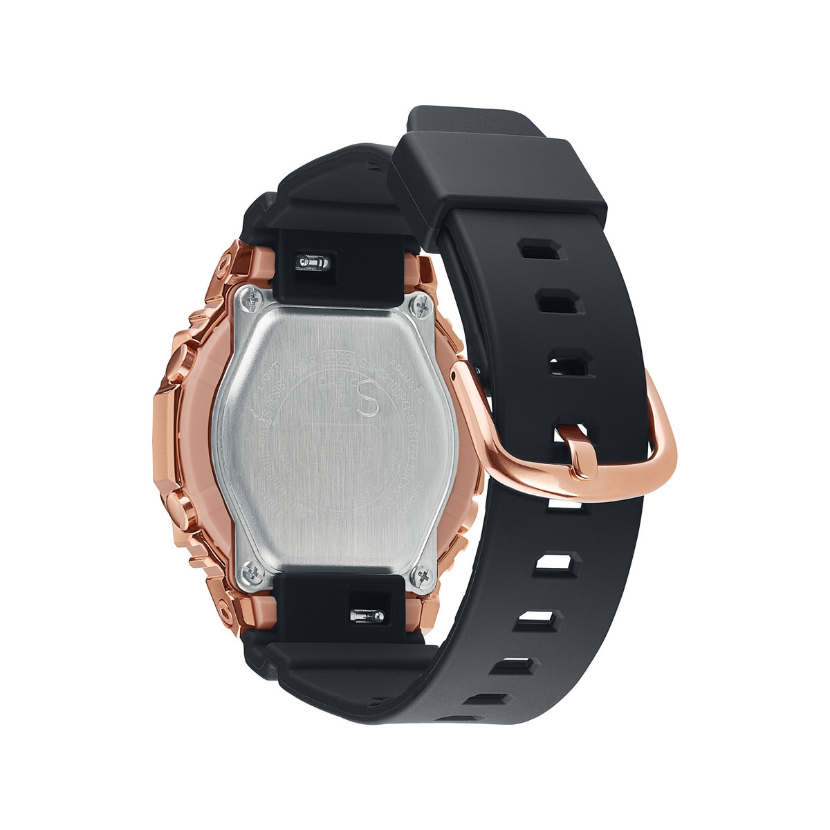 Montre G-SHOCK femme acier doré rose bracelet résine noire