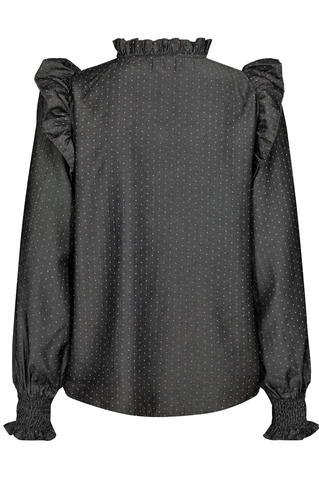 Co´Couture Dianacc Dot Frill Blouse 35590 139 mid grey