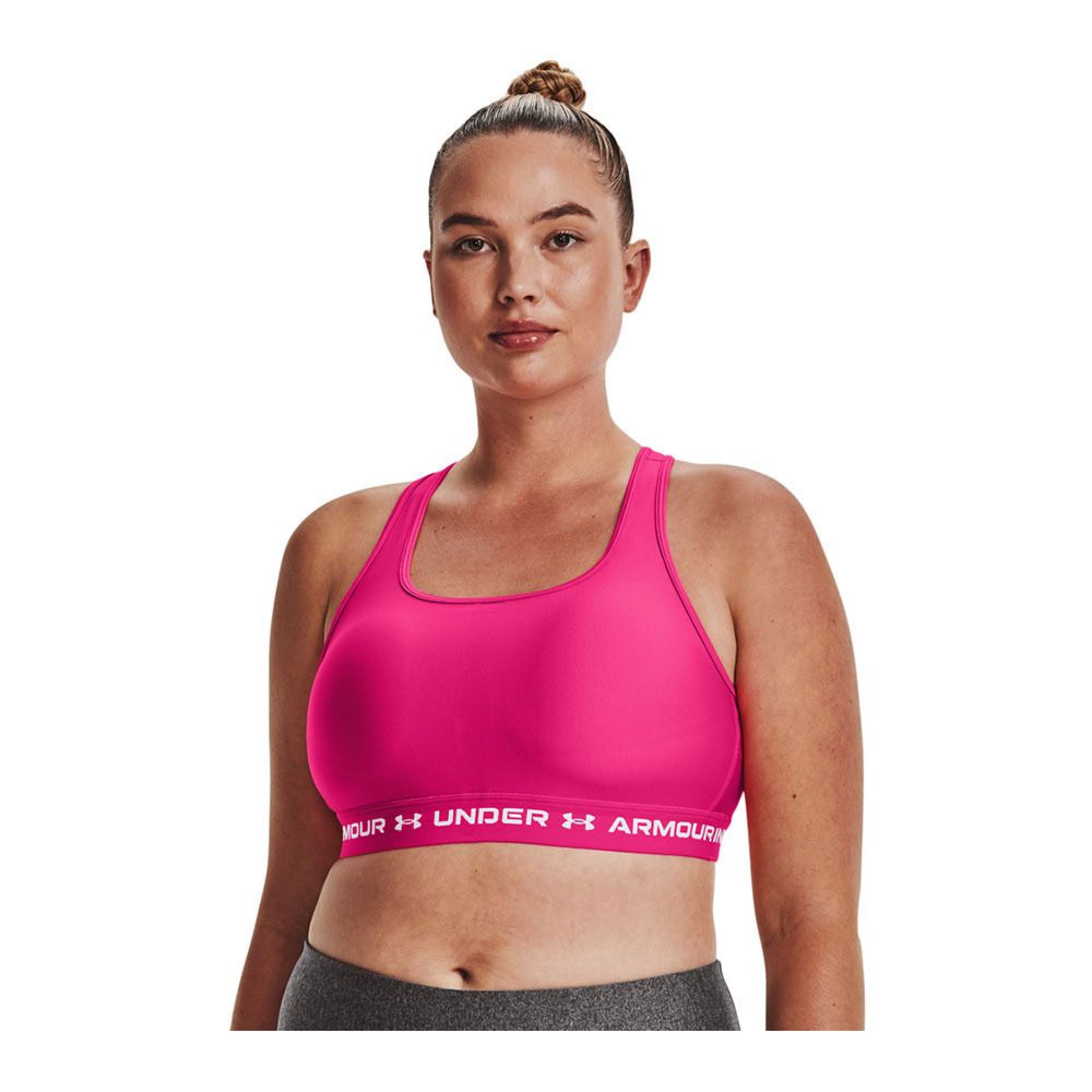 Under Armour CROSSBACK MID - Brassière Femme rose