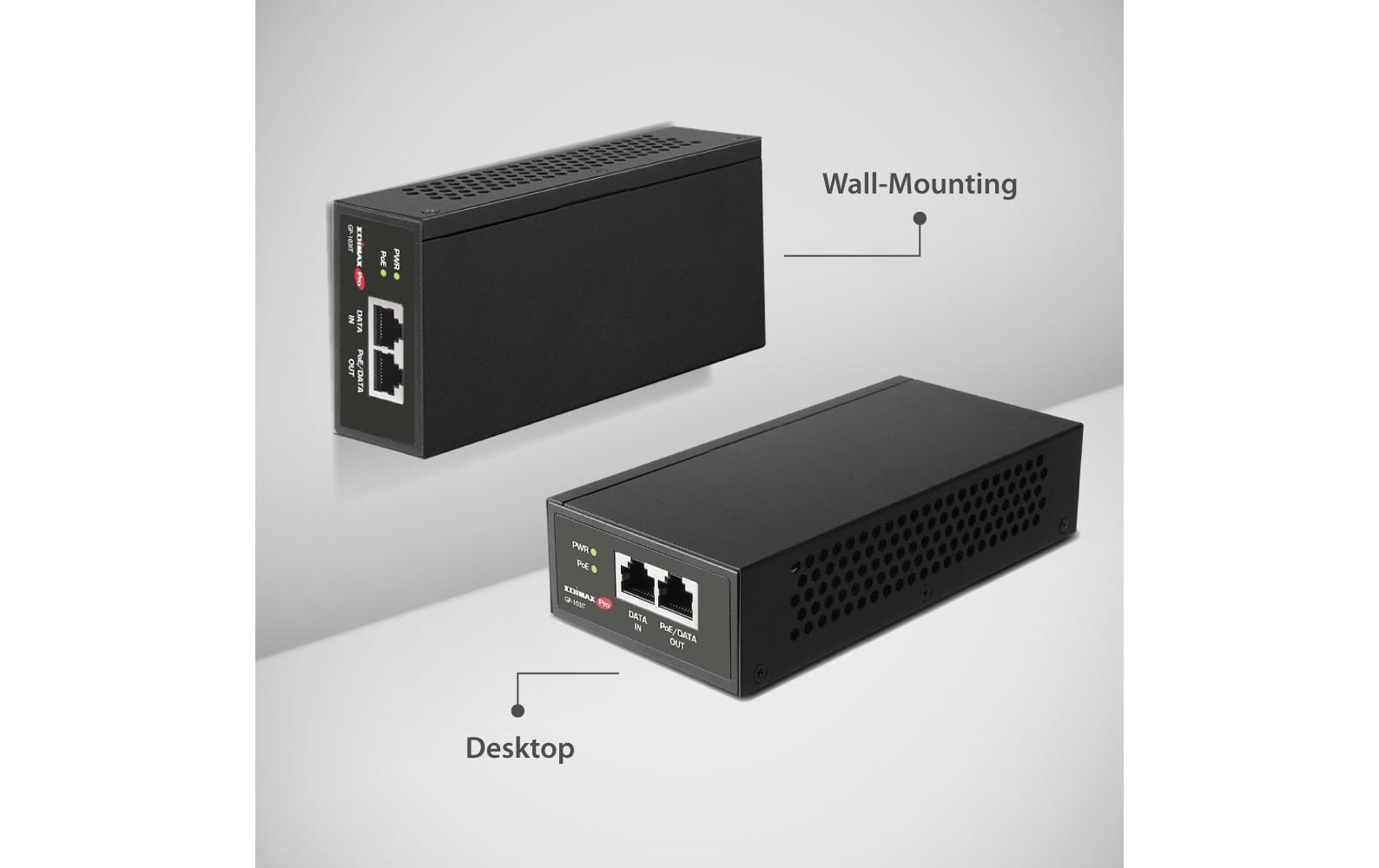 PoE++ Injector GP-103IT 90 WattEdimax Pro GP-103IT: PoE++ Injector, 1Gbps, IEEE 802.3bt/at/af (90Watt)