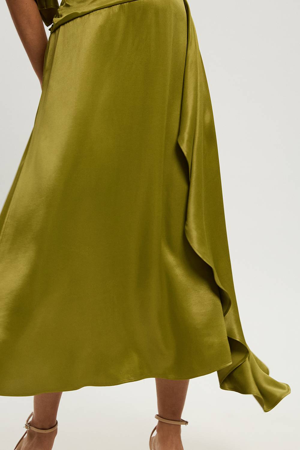 KarenMillen Robe Midi En Satin De Viscose Drapé Petite Taille