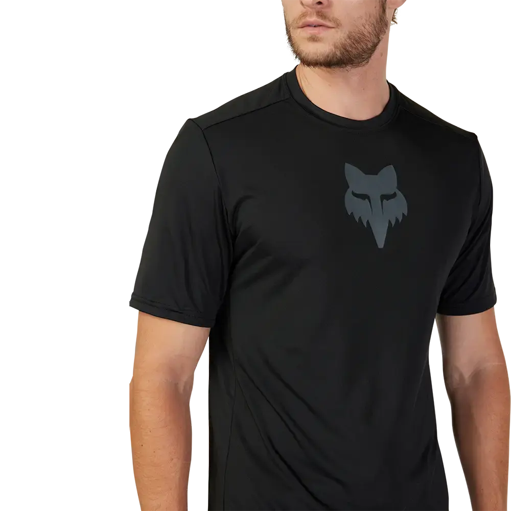 Fox Ranger Lab Head MTB Fietsshirt Korte Mouwen Zwart Heren
