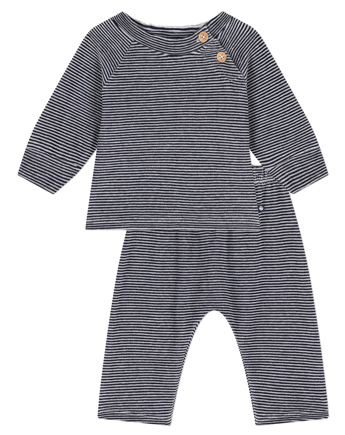 Langarm-Shirt LADEN 2-teilig in schwarz/weiß