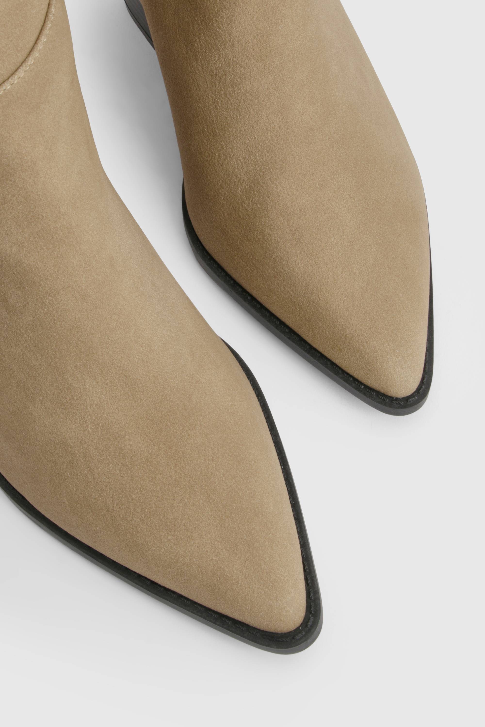 boohoo Bottes Western Coupe Large avec Détails de Coutures