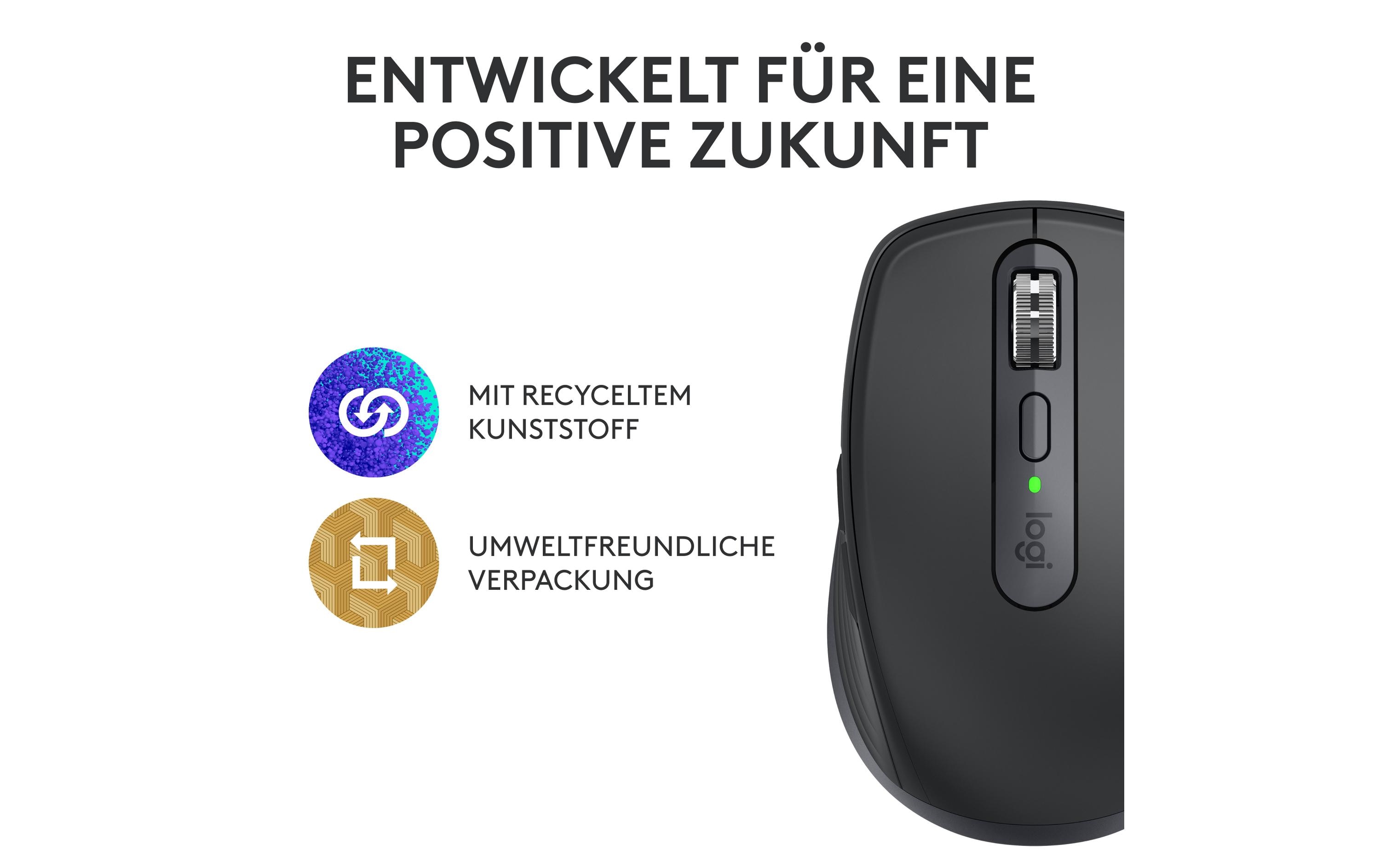 Mobile Maus MX Anywhere 3s GraphiteKompakte kabellose Performance-Maus mit 8K DPI-Sensor