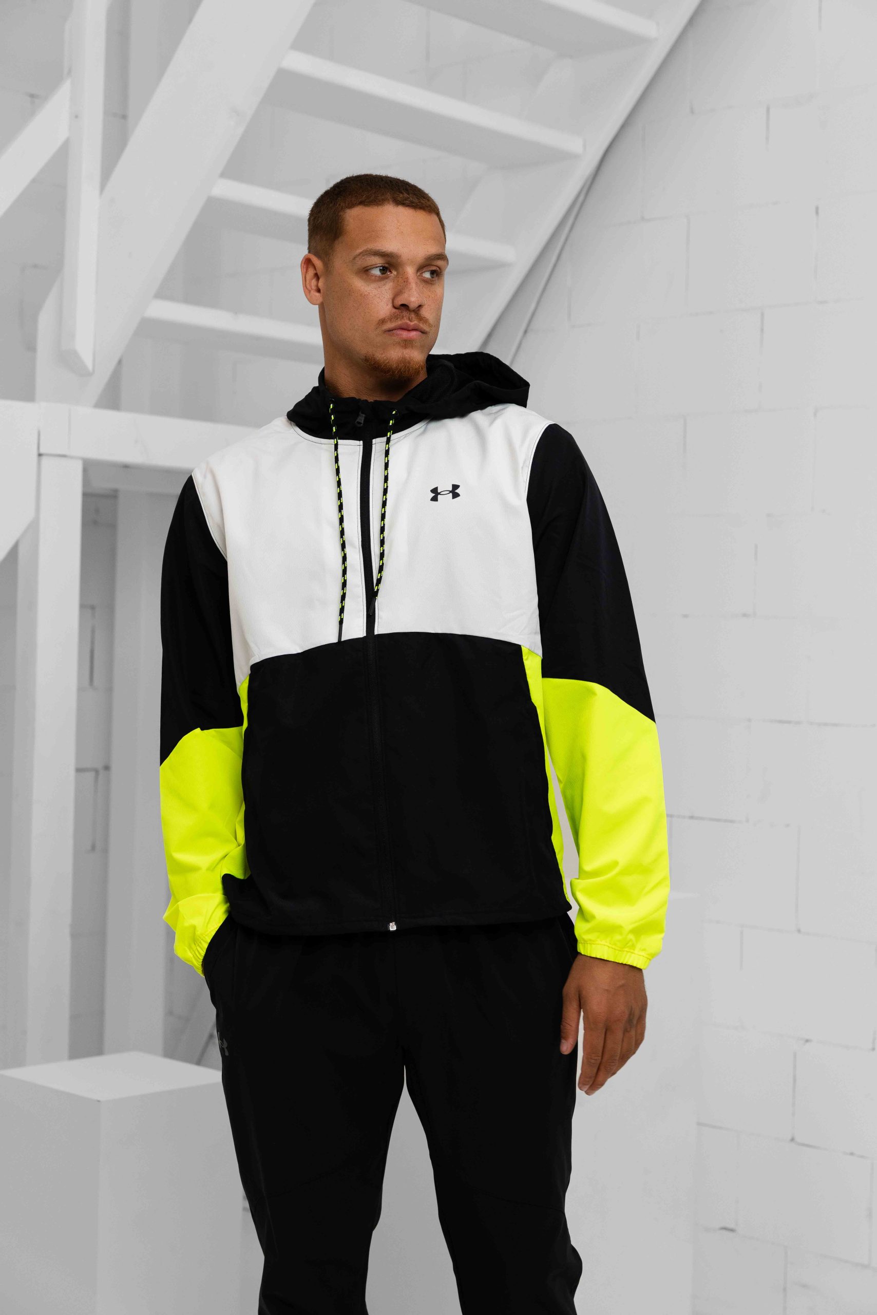 Under Armour Icon Hooded Trainingspak Heren Zwart/Wit/Geel