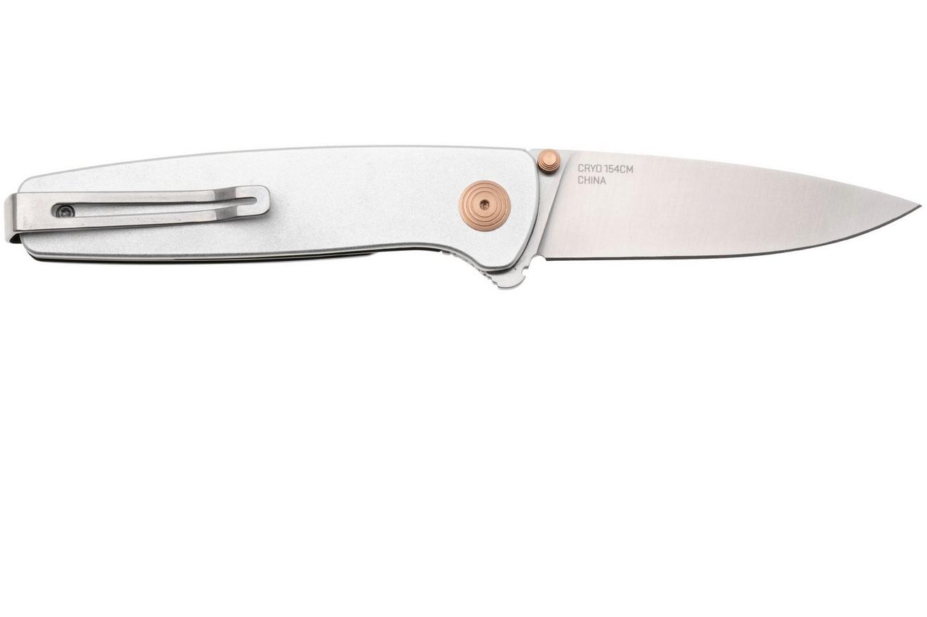 SOG Twitch III 11-15-02-43, Satin 154CM, Grey Aluminum, Rose Gold Hardware zakmes