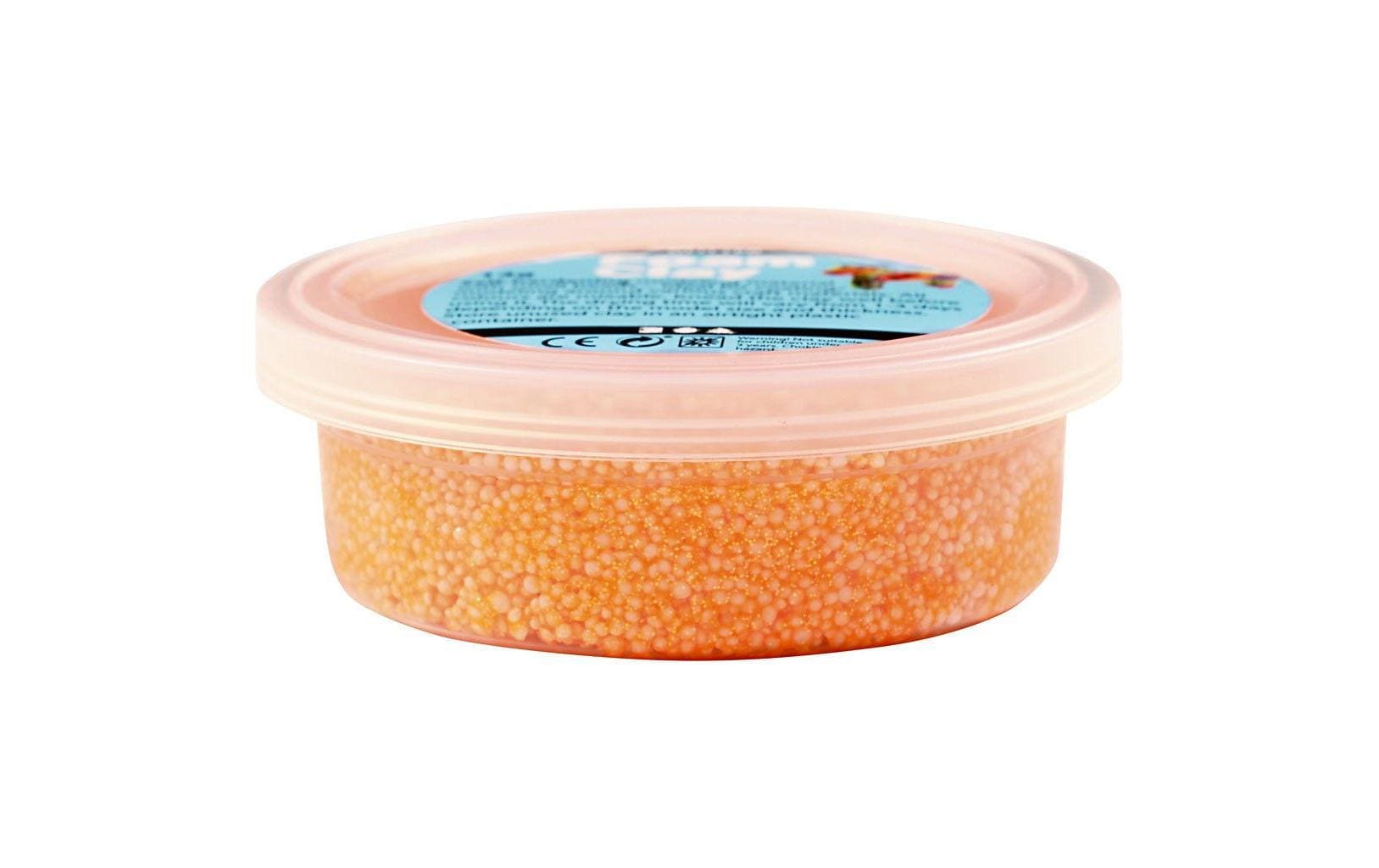 Modelliermasse Foam Clay 35 g Glitzer OrangeSelbsthärtende Modelliermasse mit winzigen Styroporkügelchen