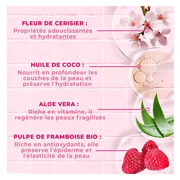 Sorvete Corporal de Leite Energético com Flor de Cerejeira e Polpa Orgânica de Framboesa 200ml