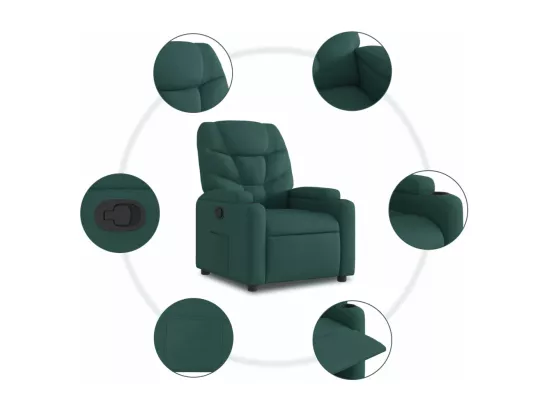 Fauteuil inclinable vert foncé tissu