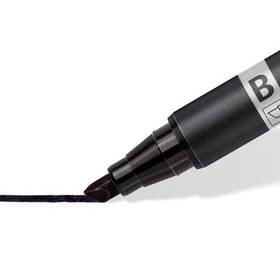 STAEDTLER LUMOCOLOR Duo - Marqueur permanent - double pointe fine et biseautée - noir