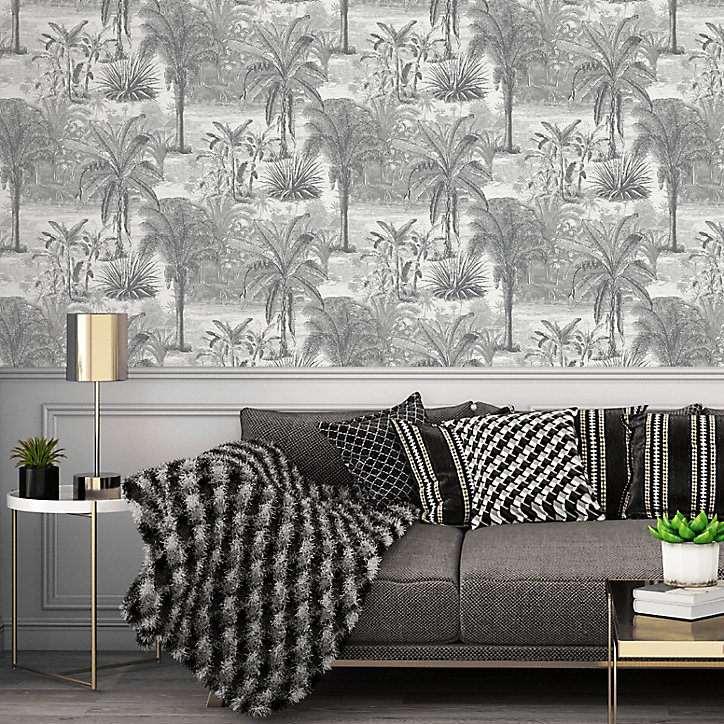 Papier peint Vinyle Intissé GoodHome Onyk gris