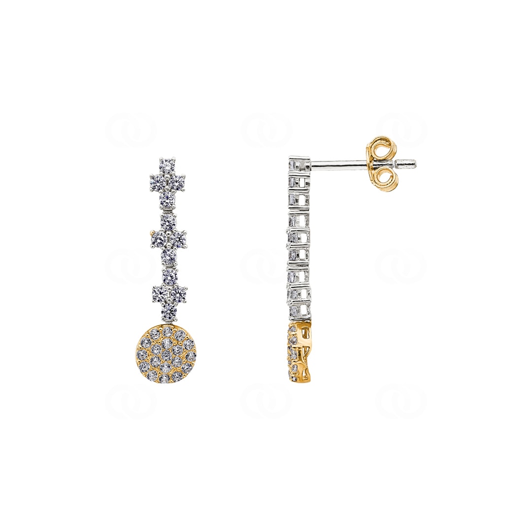 Ohrhänger 750/18 K Gelb-/ Weissgold mit Zirkonia