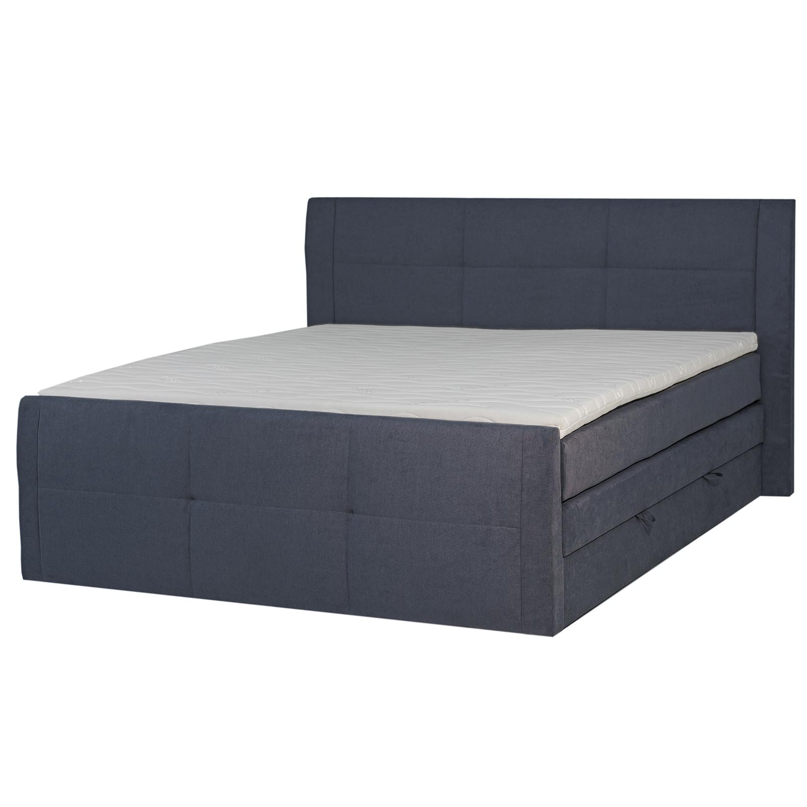 Boxspringbett - dunkelgrau - mit Bettkasten - H3 - 180x200 cm