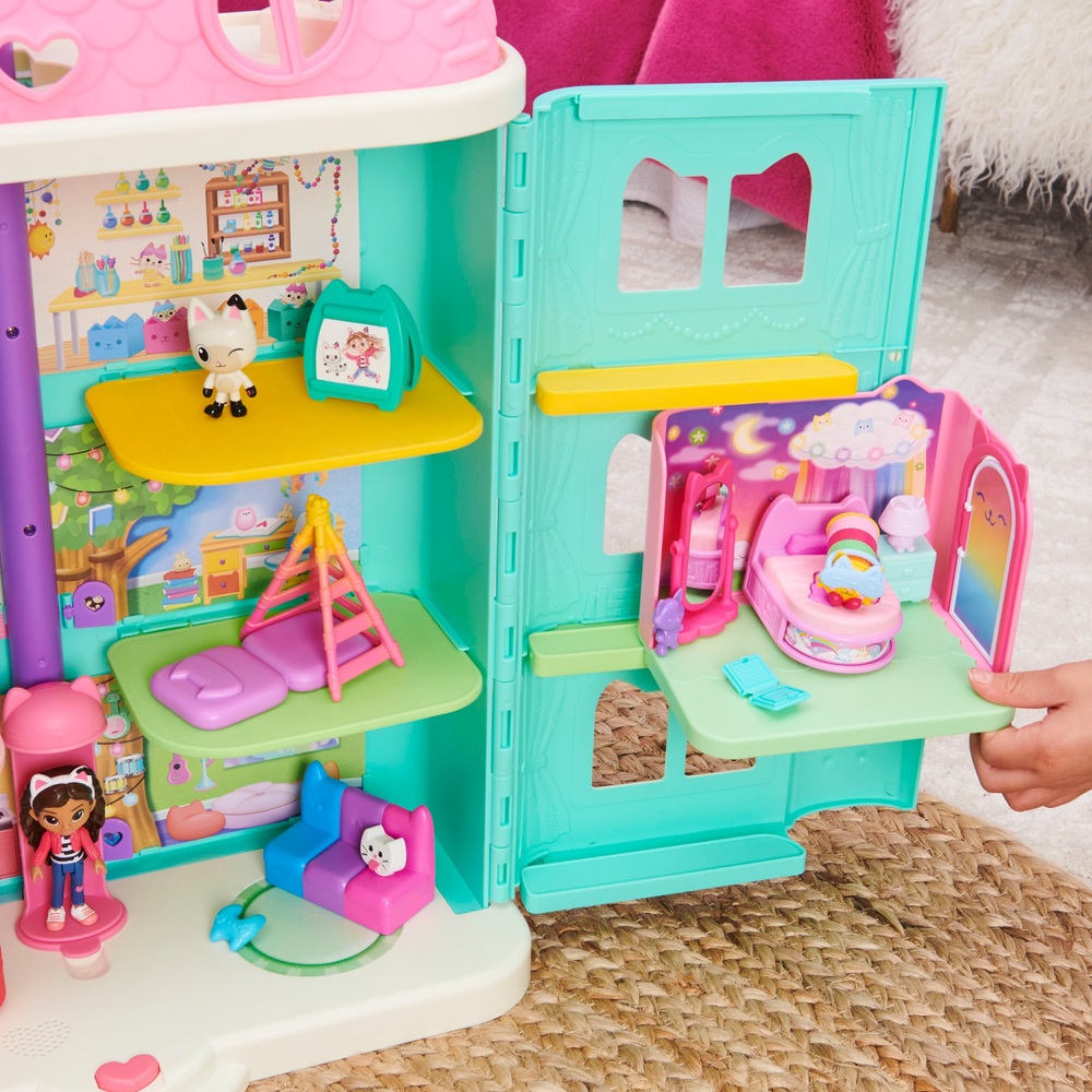 Gabbys Puppenhaus „Süße Träume“ Schlafzimmer mit Katzenfigur und Zubehör