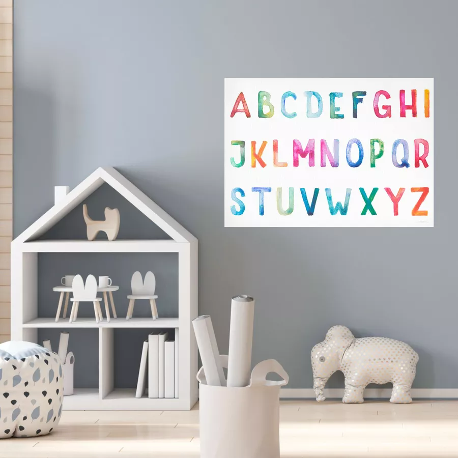 Nikima Poster Kinder Lernposter ABC Watercolor  - in 3 Größen bunt
