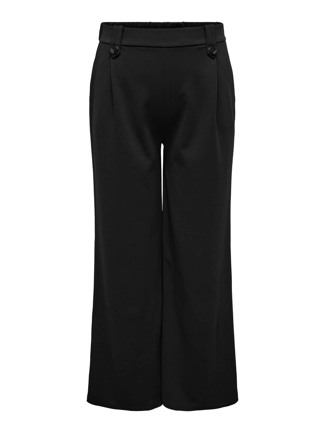 CARSANIA Normal geschnitten Hose mit weitem Beinschnitt Black