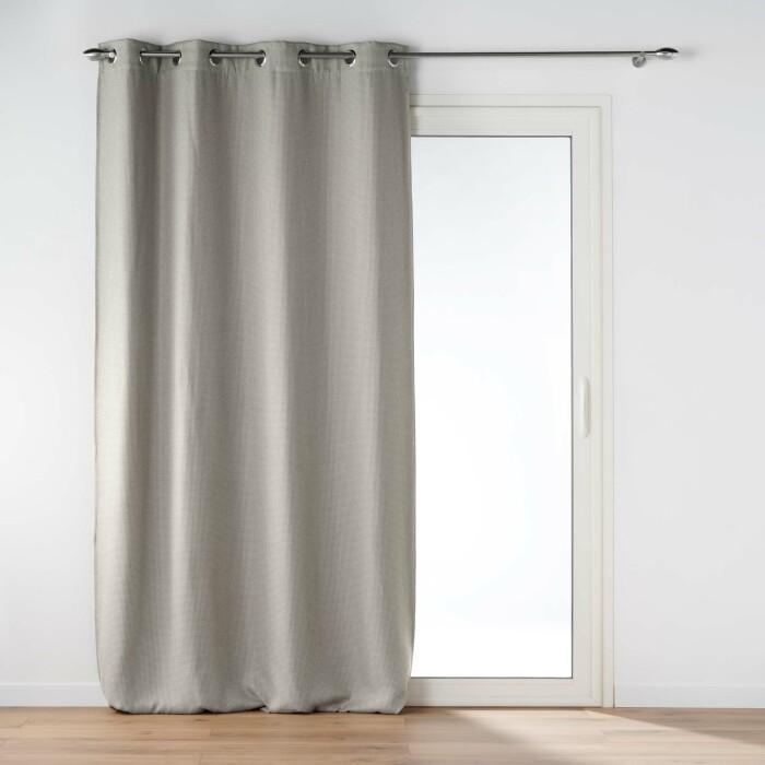 RIDEAU OEILLETS 135X240CM OCCULTANT JACQUARD BLAKE GRIS