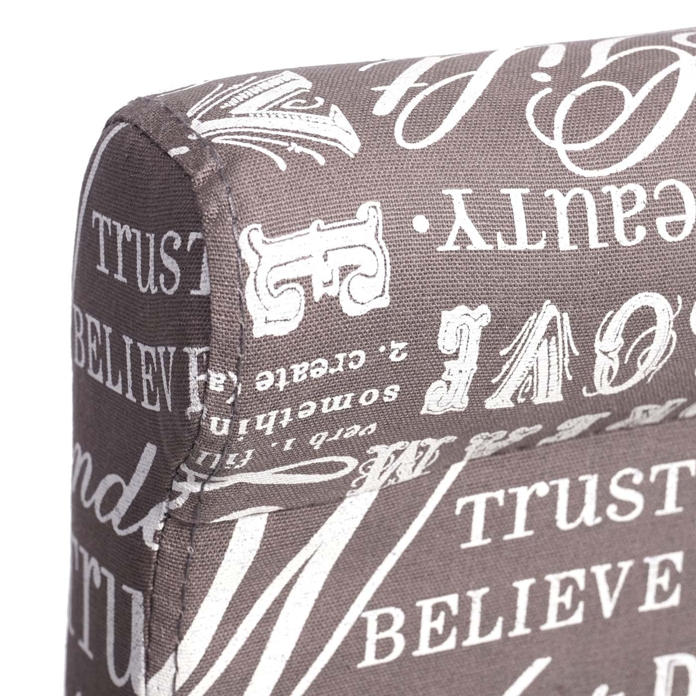 2er-Set Barhocker MCW-C33, Barstuhl Tresenhocker ~ Schriftzug, grau, helle Beine, Textil