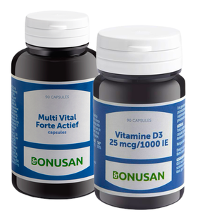Bonusan Multi Vital Forte Actief   Vitamine D3 25mcg/1000 IE - Combiset 2 Stuks