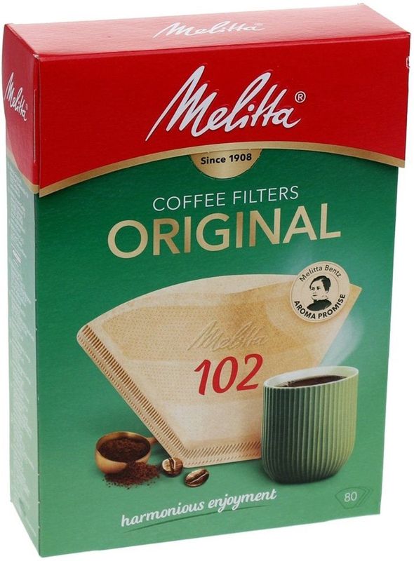 Melitta - Koffiefilters 102 - Papier - Bruin - Pak van 80 Stuks