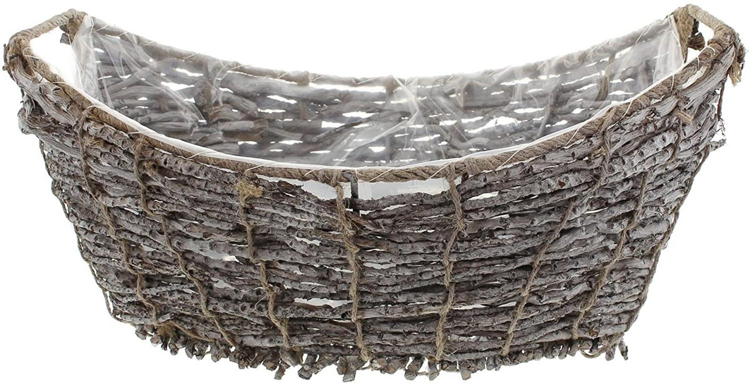Decoratieve passie: Gebogen kokosplantenmand, bloempot van kokosbloesemtakken, plantenbak, bloemenschaal, plantenbak, plantenbak, tuindecoratie voor buiten