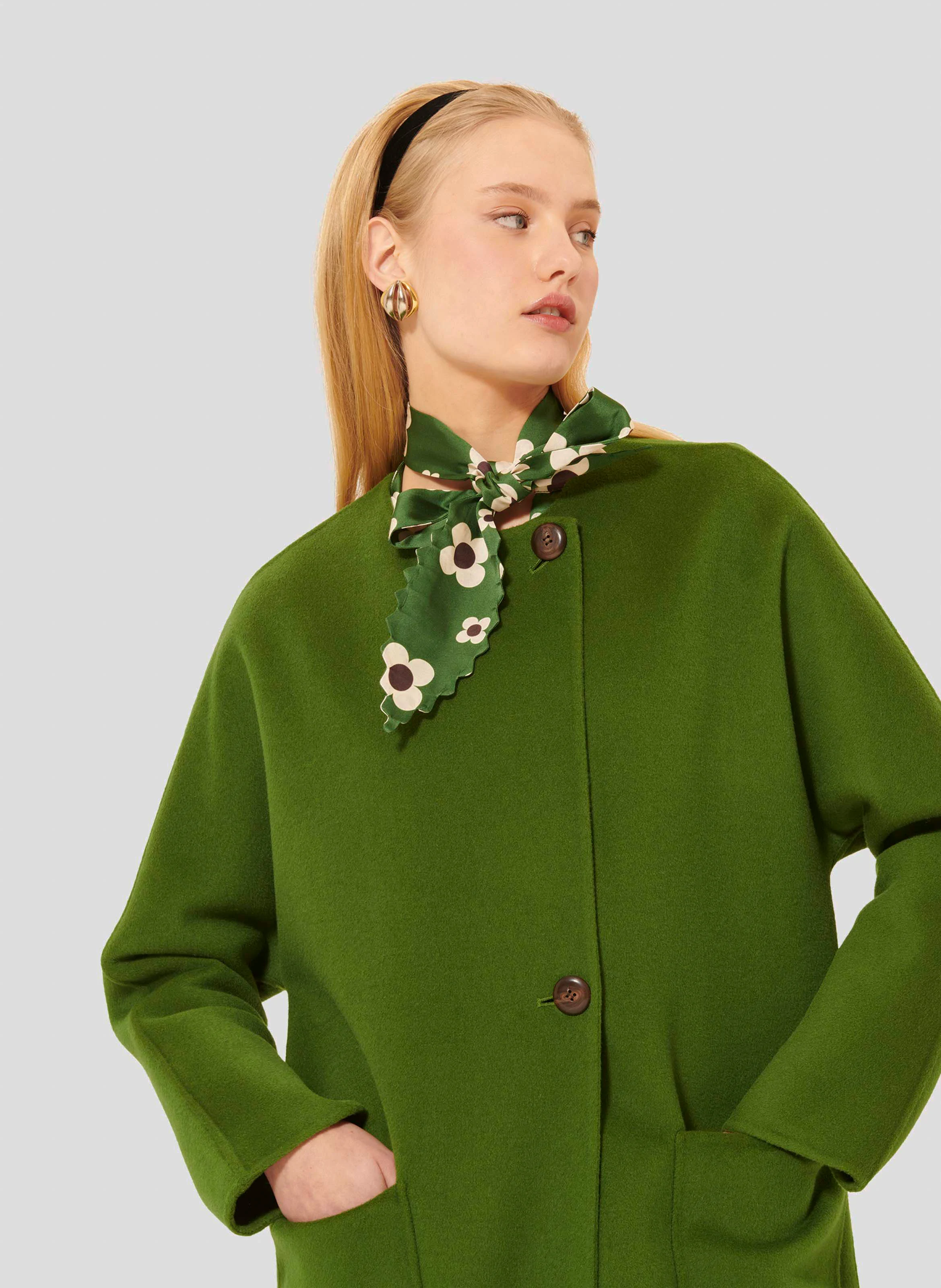 MARA - Manteau oversize en laine mélangée | Vert