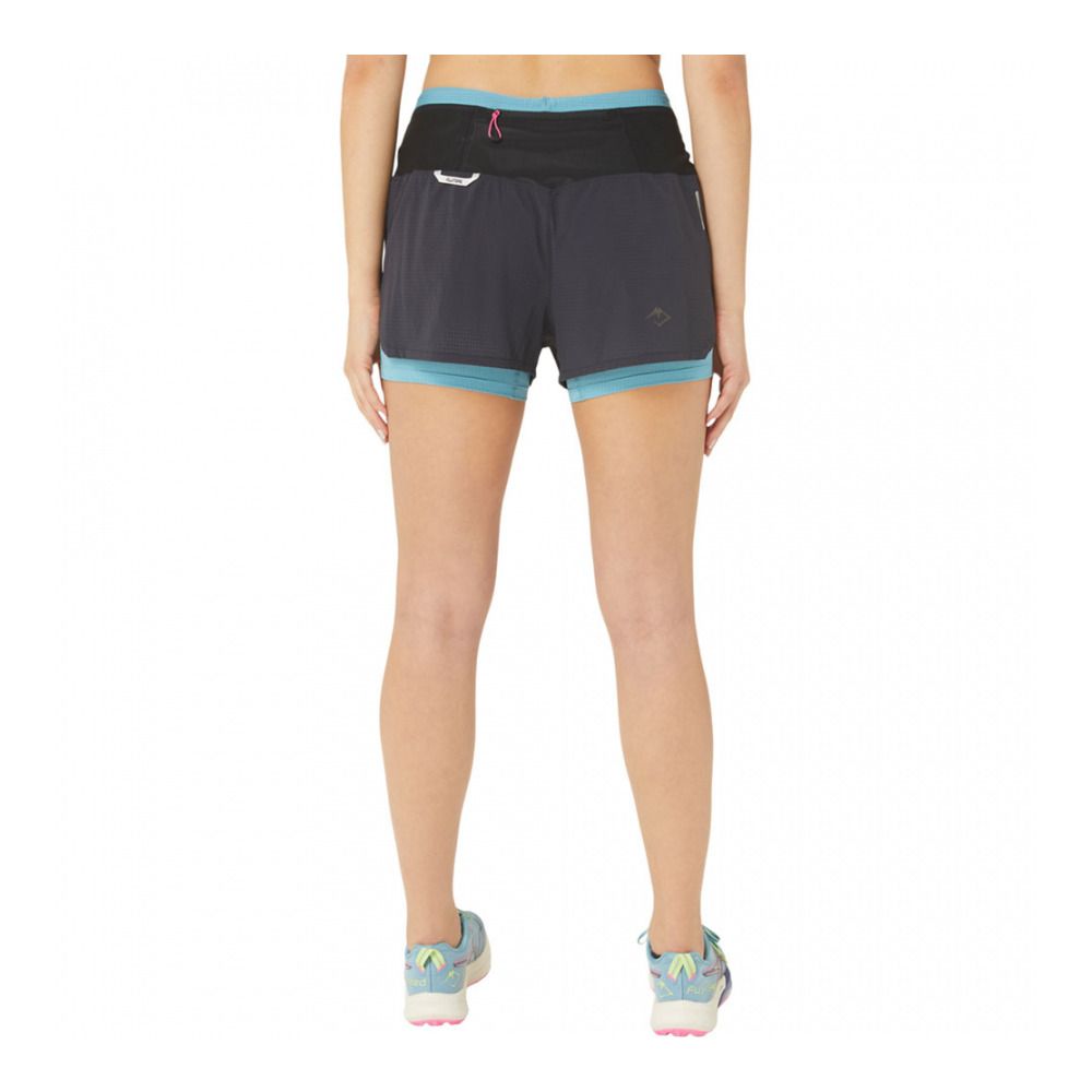 Asics FUJITRAIL 2-N-1 - Short Femme performance black/gris blue