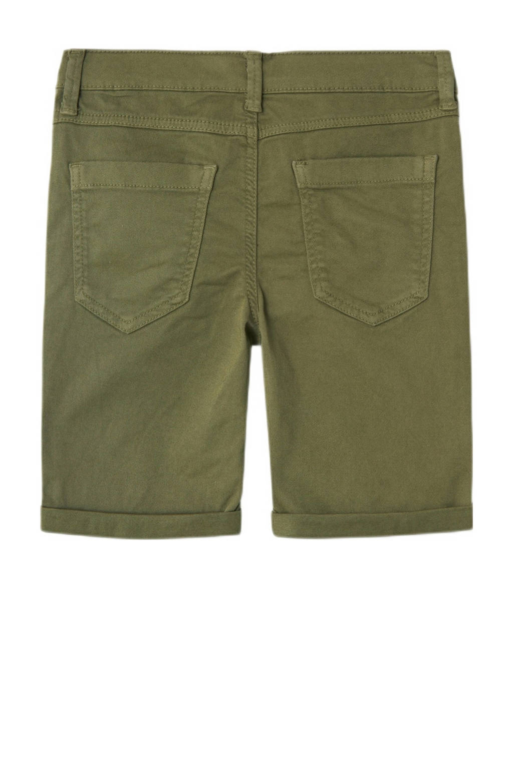 NAME IT regular fit bermuda NKMSILAS ISAK donkergroen