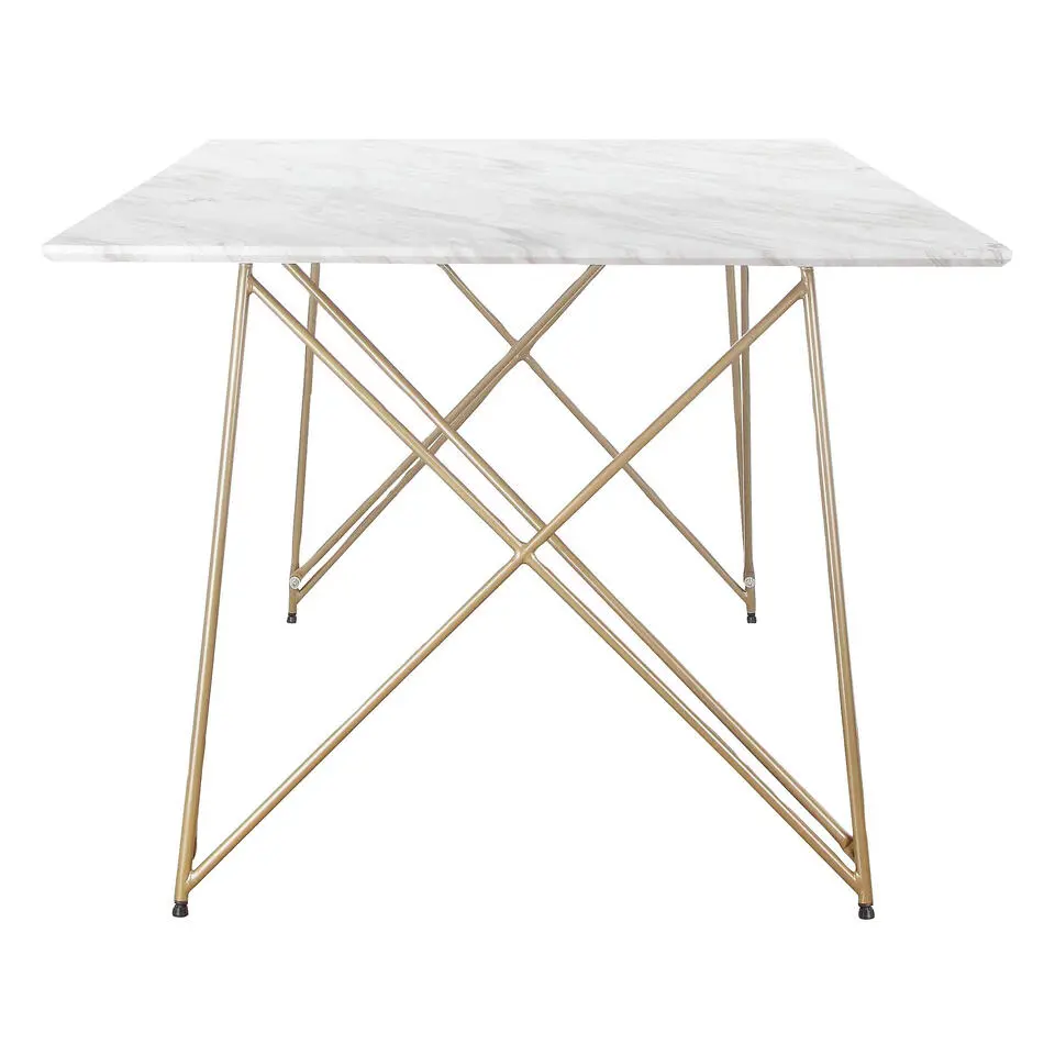 Asama - Eettafel 160x90 cm, 8 zitplaatsen gouden marmeren
