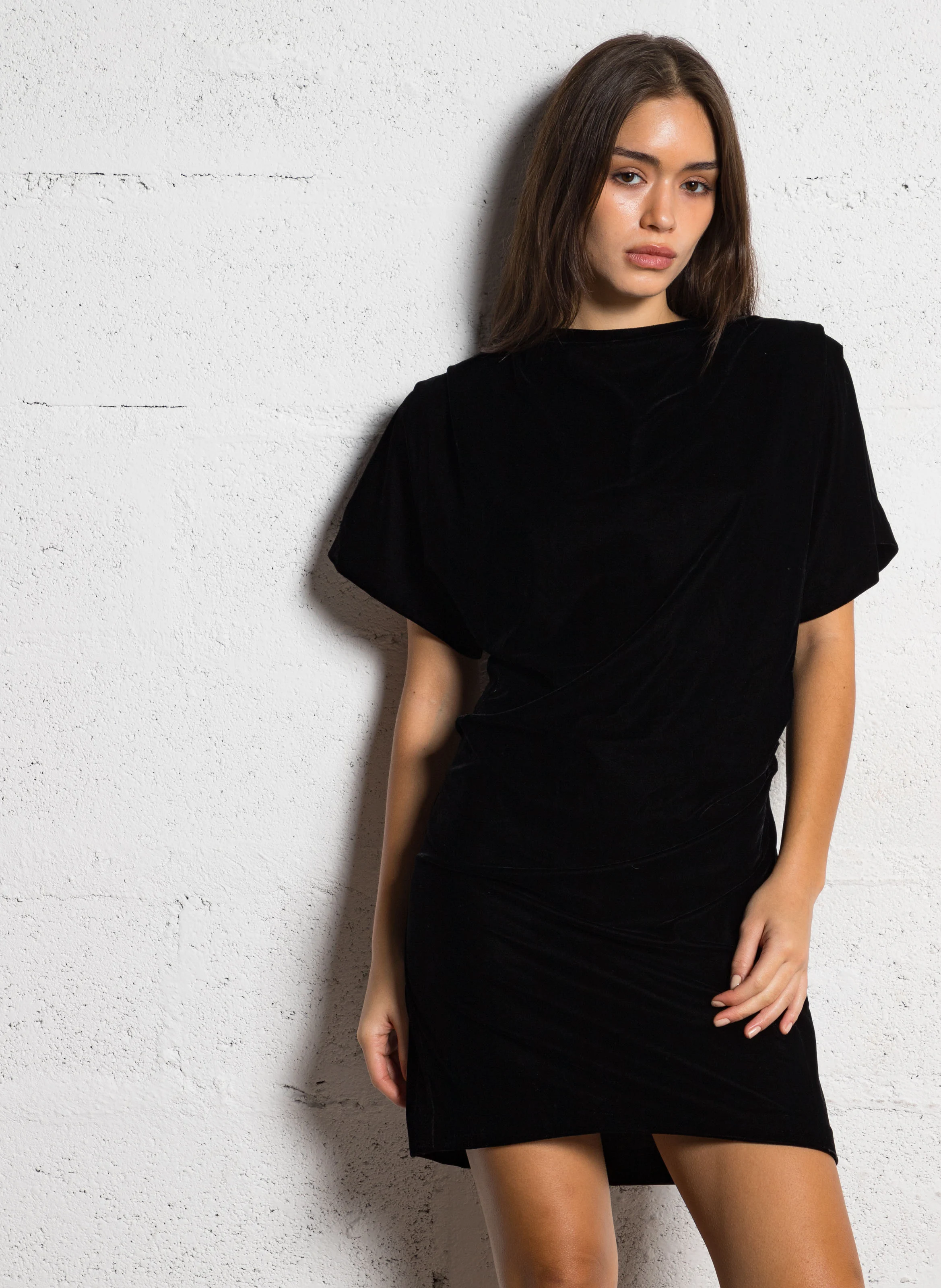 MIRAGE - Robe courte en velours | Noir