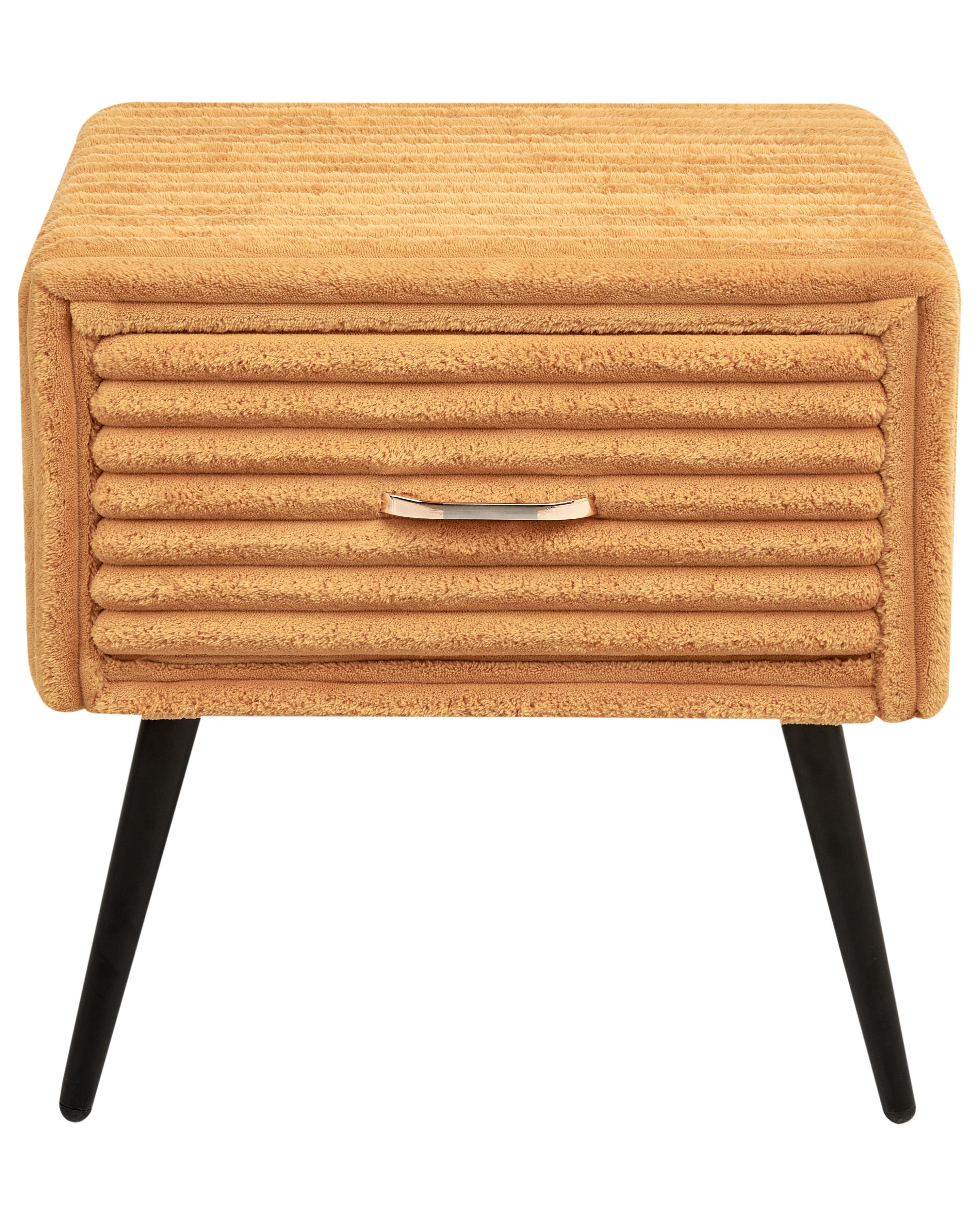 Nachtkastje met 1 lade FLAYAT Corduroy Oranje