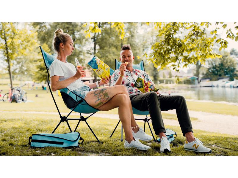 Trekony Campingstuhl Hoch Hellblau Stahl Campingstuhl