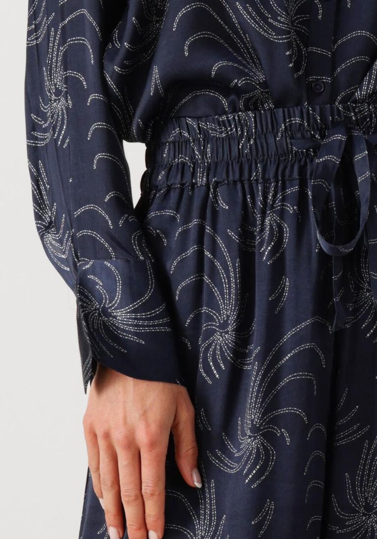 donkerblauwe ibana wijde broek pae