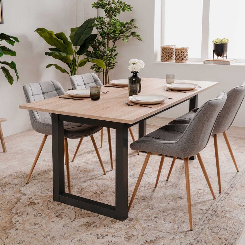 DENVER - Uitschuifbare Eettafel - Sonoma Eiken Decor - Antraciet