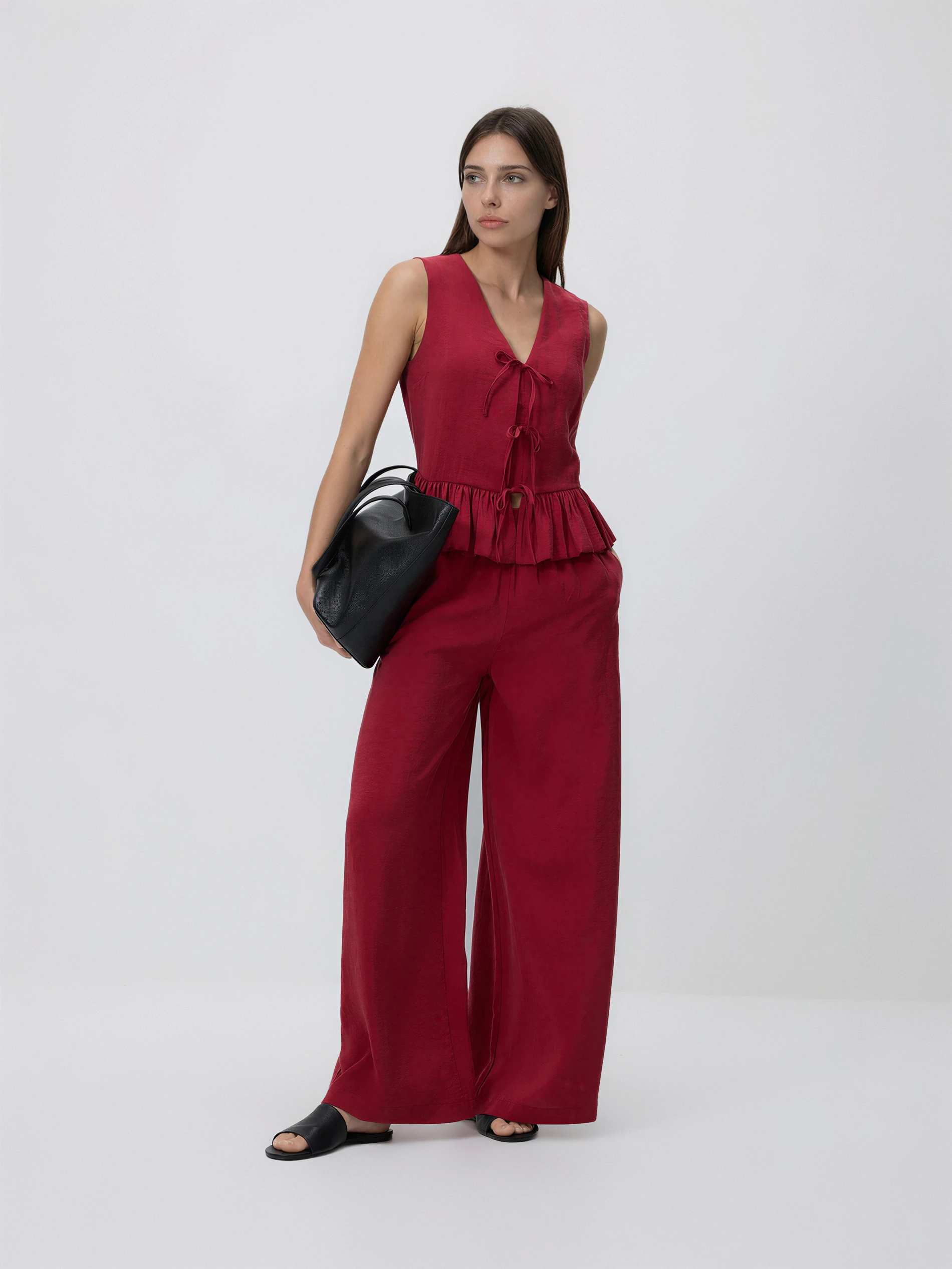 Weit geschnittene Hose mit Modal