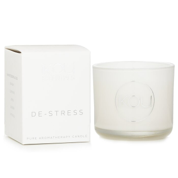 iKOU Essentials Aromatherapy Natural Wax Candle Glass - De-Stress (Lavender & Geranium) 100177 (2x2) inch