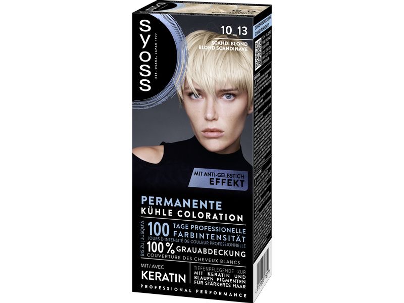 Syoss Haarcoloration 10-13 Scandi Blond Permanente Coloration mit Keratin verleiht einen kühlen Farbton