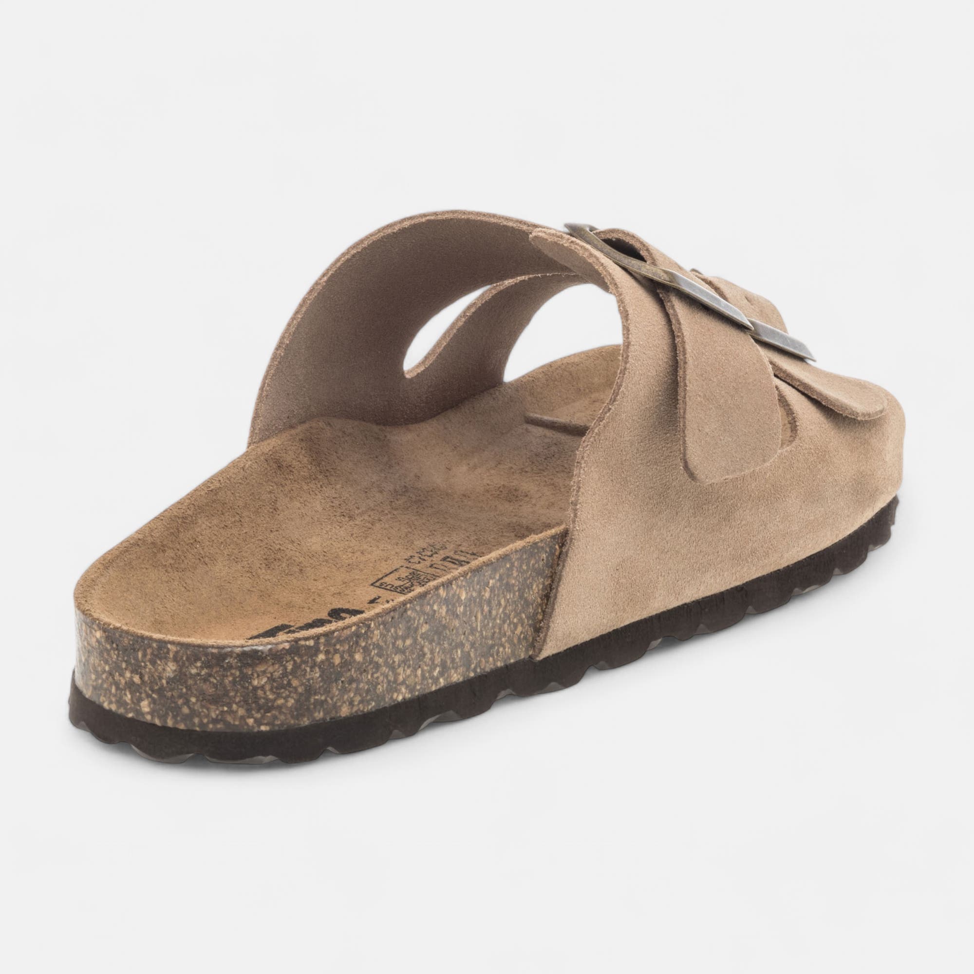 Mules semelle liège Homme en cuir beige