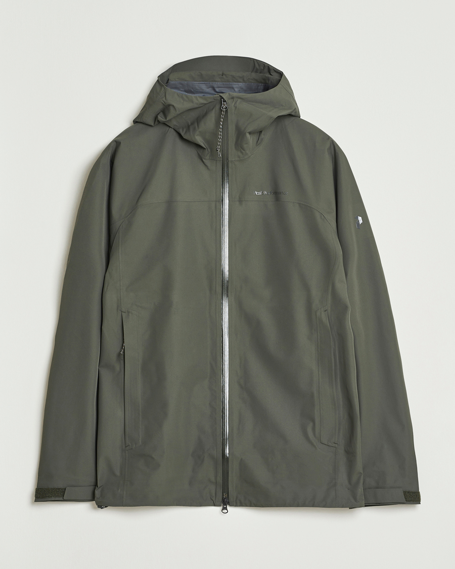 Peak Performance Treeline Shell Hooded Jacket Olive Extreme
