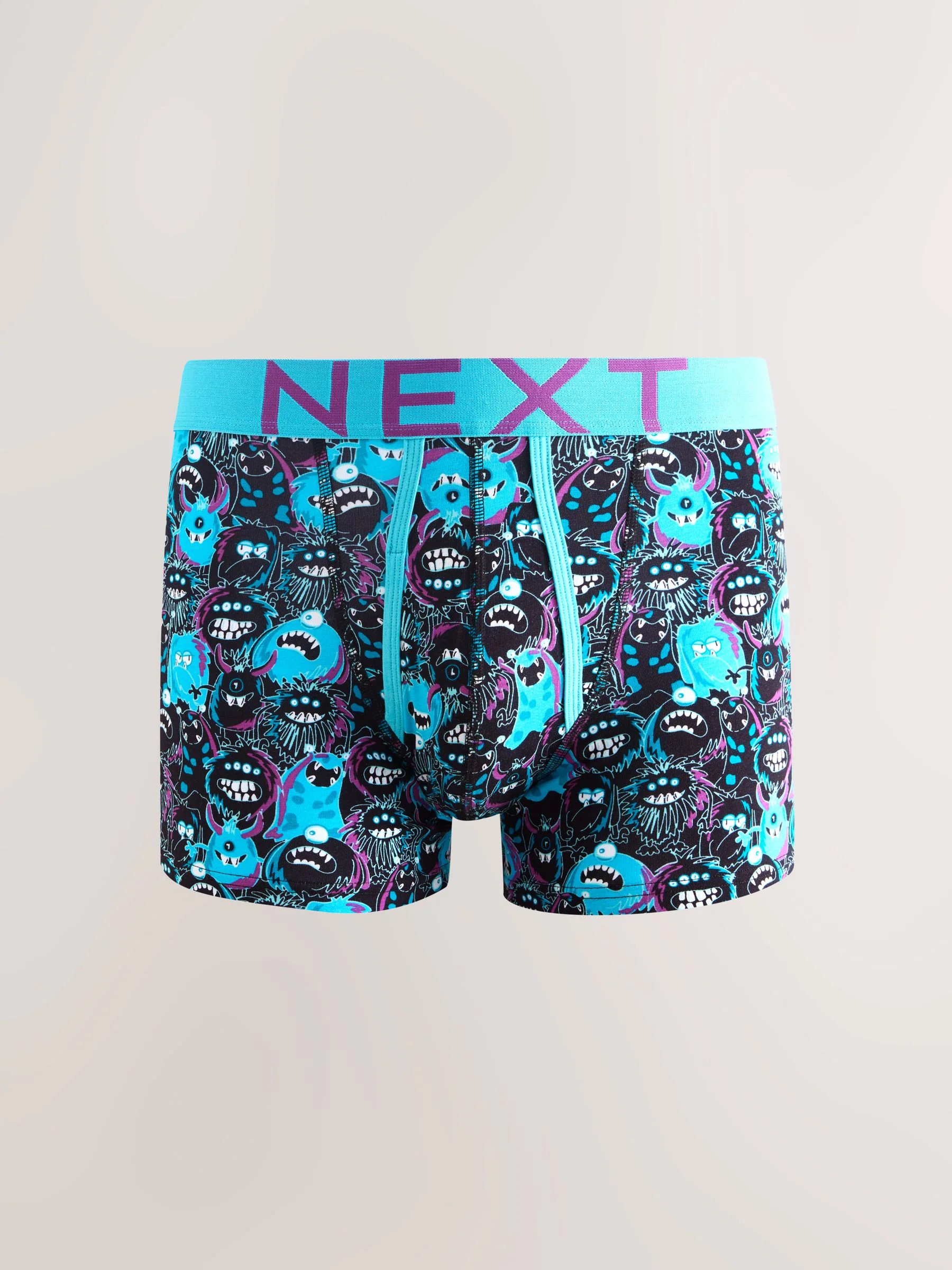 Felblauw met monster - Boxershorts met A-voorkant